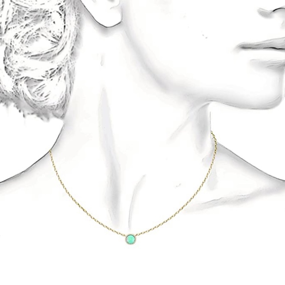 Swarovski 14k Gold Opal Pendant Necklace Women - Picture 6 of 9